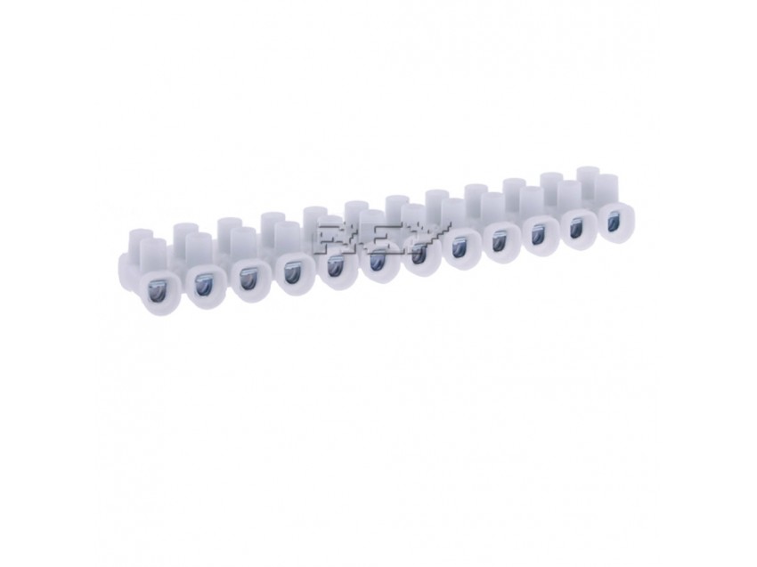 Regleta Empalmes 12 Secciones Cables 10mm Conexión Eléctrica 10A, Blanca