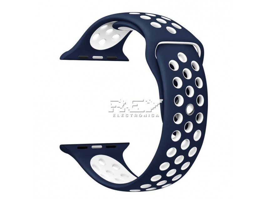 Correa Recambio Compatible Válida Apple Watch 42mm Azul-Blanco