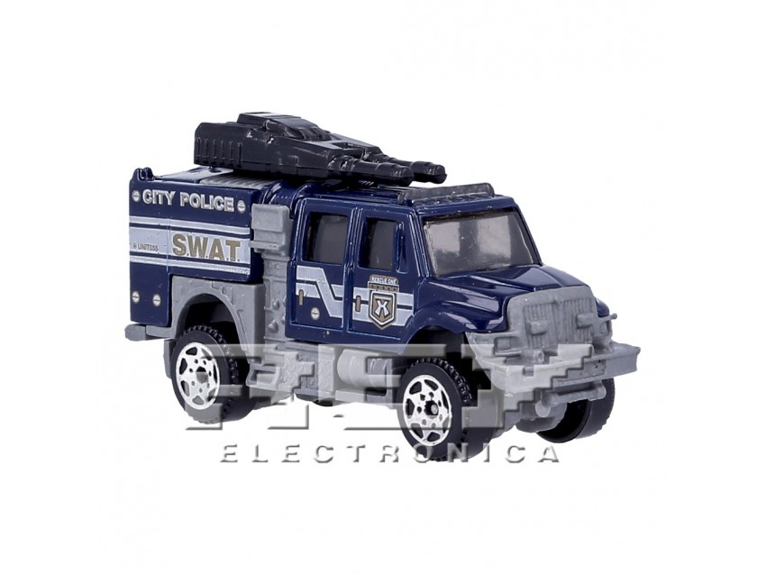 Vehículo Antidisturbios S.W.A.T. Miniatura Policía Color Azul