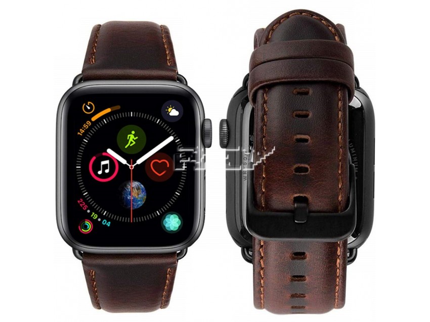 Correa Piel Válida APPLE WATCH SERIES 5 44mm Marrón Oscuro