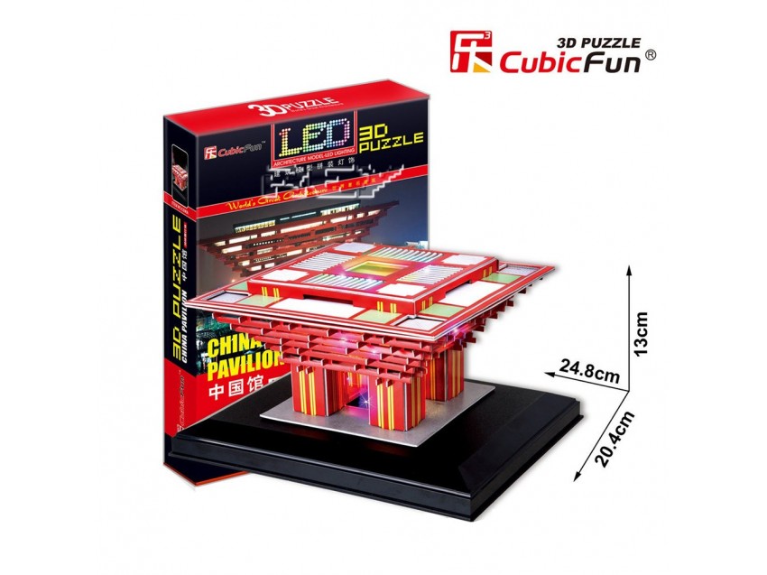 Puzzle 3D PABELLÓN DE CHINA LUCES LED CubicFun Rompecabezas 126 Piezas