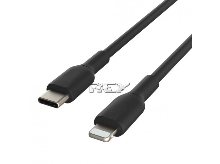 Cable Carga Datos 8 Pin a USB C Válido iPhone, iPad... 3 Metros Negro