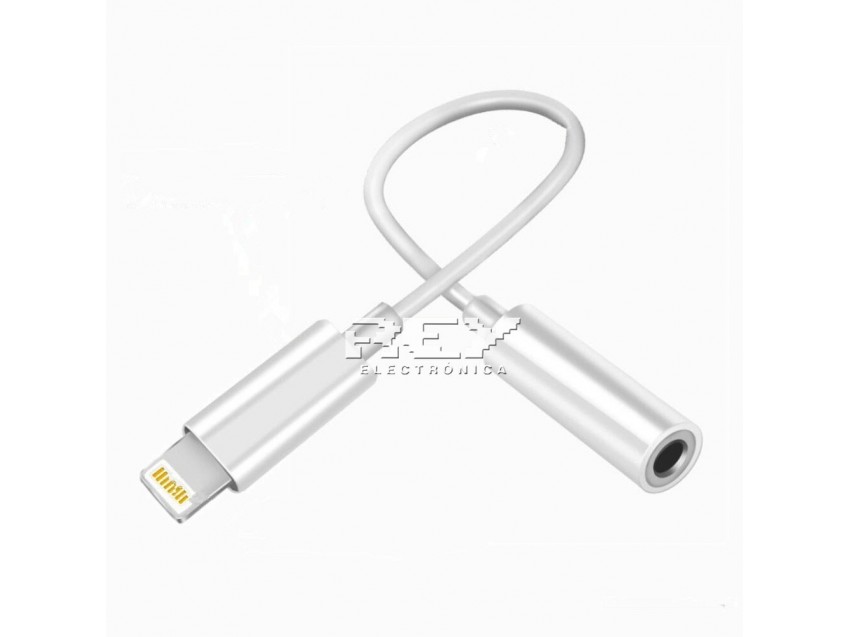 Cable Adaptador Conversor 8 Pin Macho Jack 3,5mm Auriculares Hembra Plata