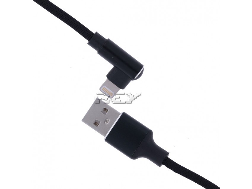 Cable Nylon Trezado 8 Pin Macho Acodado USB Macho Datos Carga 1m