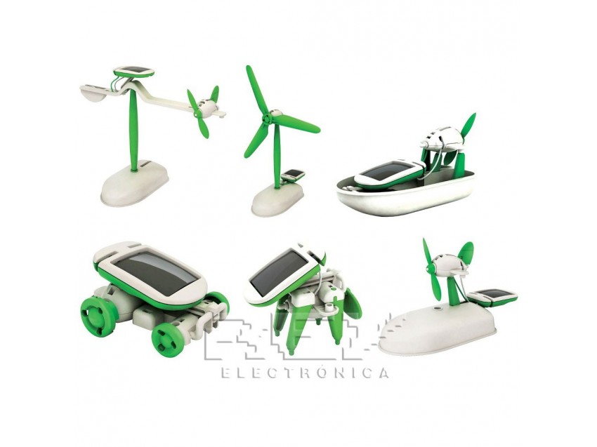 Juguete Robot Solar Kit Educativo 6 en 1 Perro Barco Avión