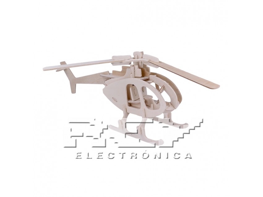 Puzzle 3D Helicóptero Madera Juego Educativo Maqueteria