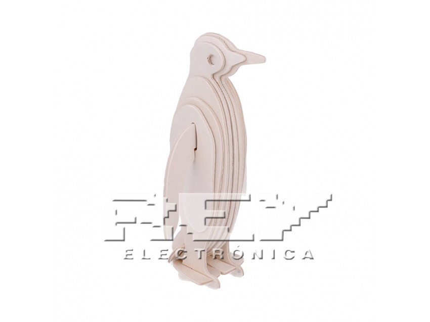 Puzzle 3D Pingüino Madera Juego Educativo