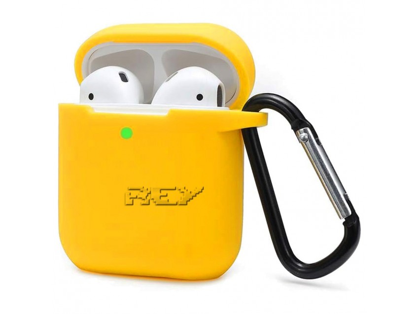 Funda Protectora Silicona AIRPODS 2ª Gen Naranja Mostaza