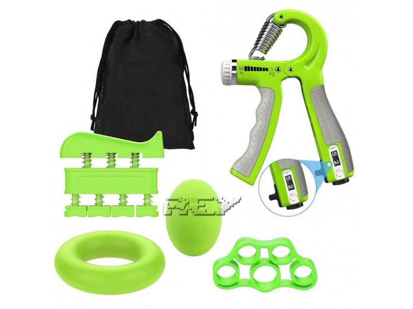 Set Hand Grip Empuñadura Fortalecedor Agarre Manos Verde