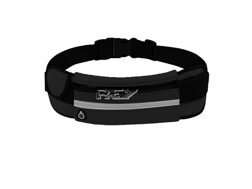 Riñonera Deportiva Elastica Impermeable Cinturón Running Negra