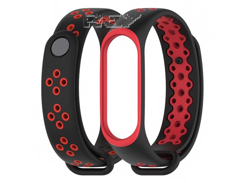 Correa Pulsera Recambio AMAZFIT BAND 5 Negra-Roja