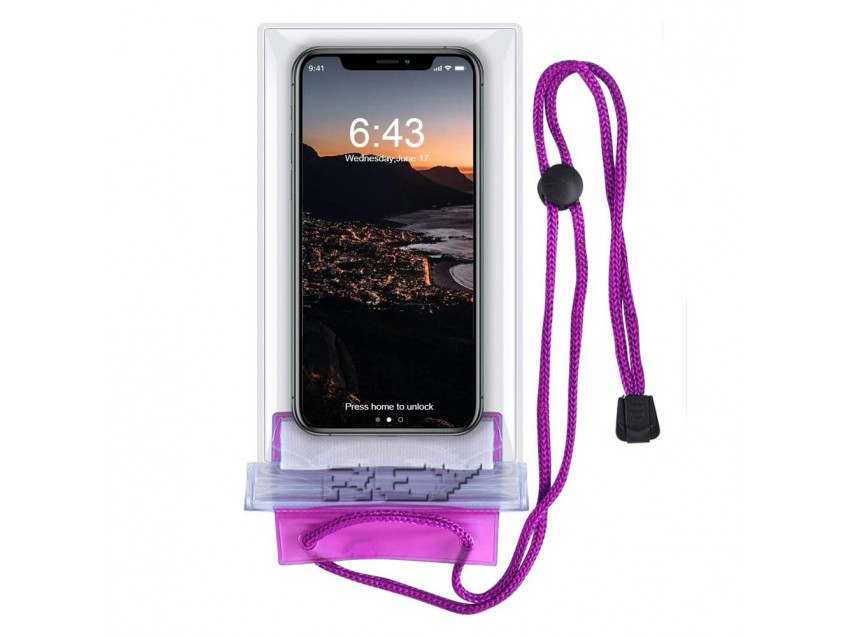 Funda Grande Sumergible Móvil Estanca Resistente Agua Rosa