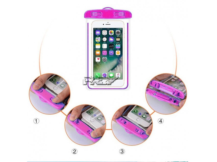 Funda Impermeable Teléfono Móvil Resistente Agua Acuática Rosa