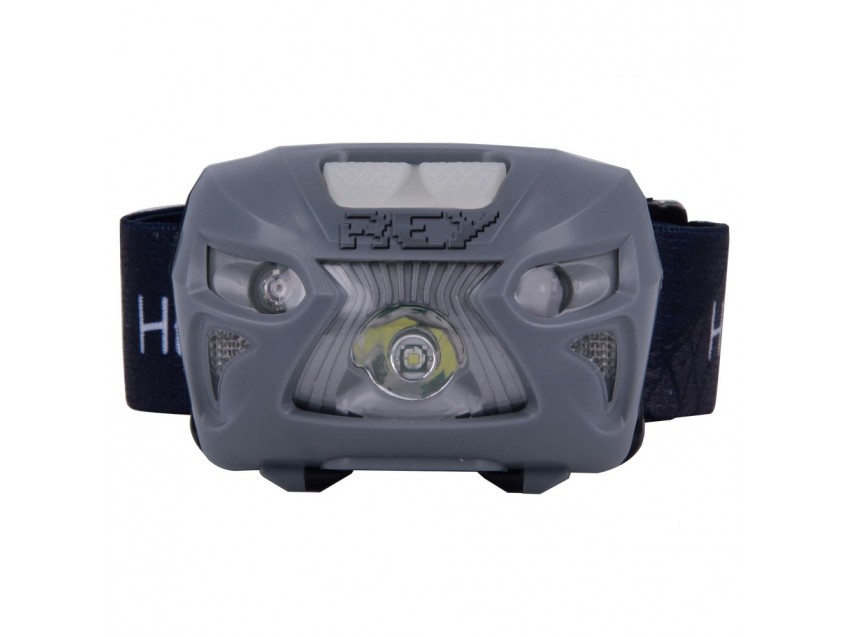 Linterna LED 800 Lm Diadema Ajustable Cabeza Casco, Gris