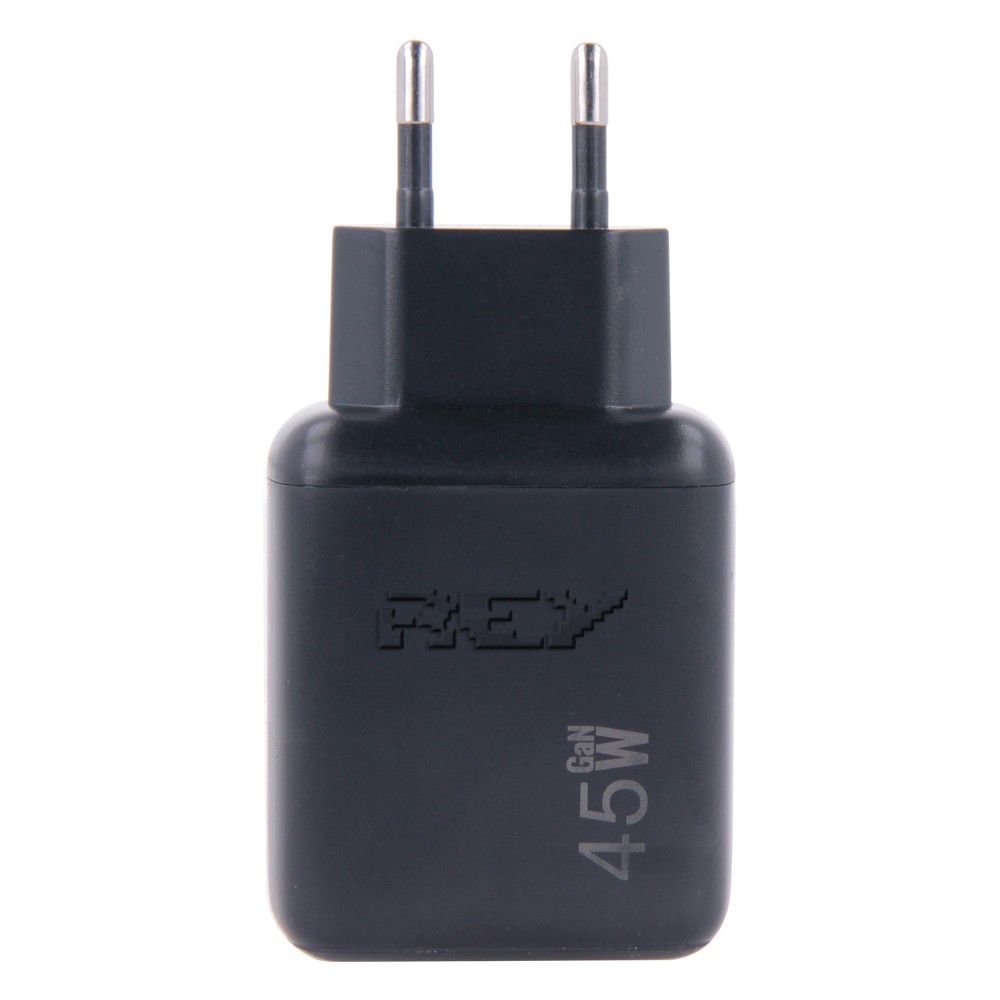 Cargador Pared Doble USB y USB Tipo C Carga Rápida hasta 45W Negro