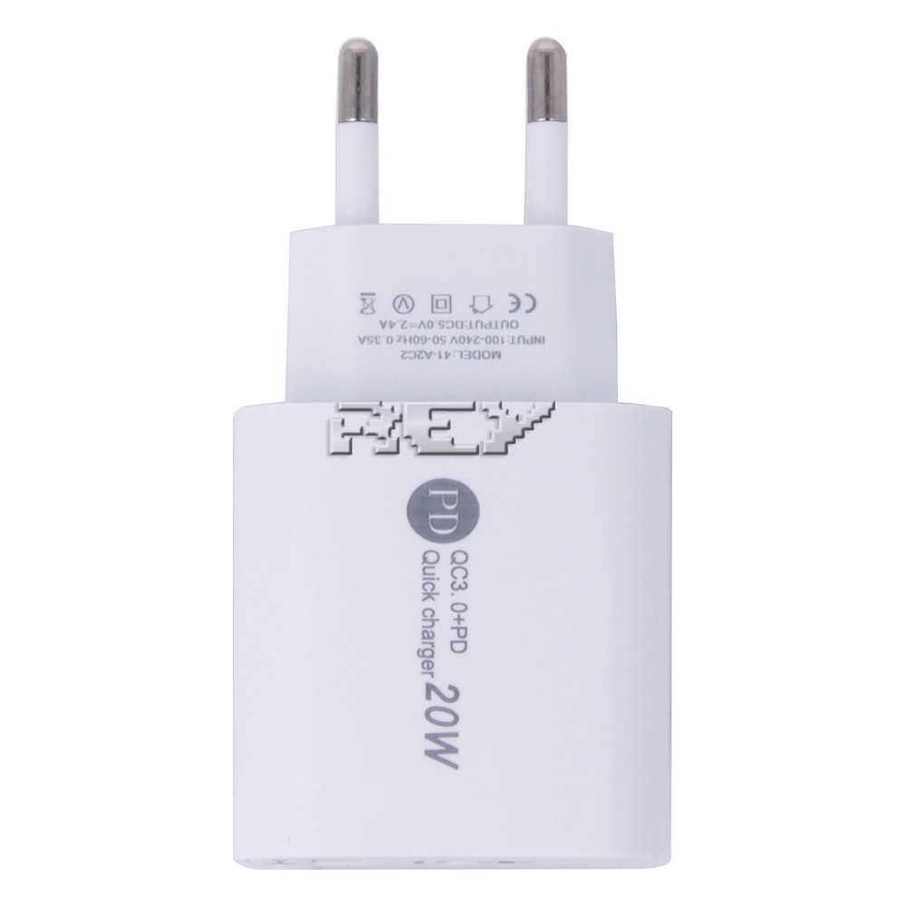 Cargador Pared Doble Puerto USB y USB Tipo C Carga Rápida