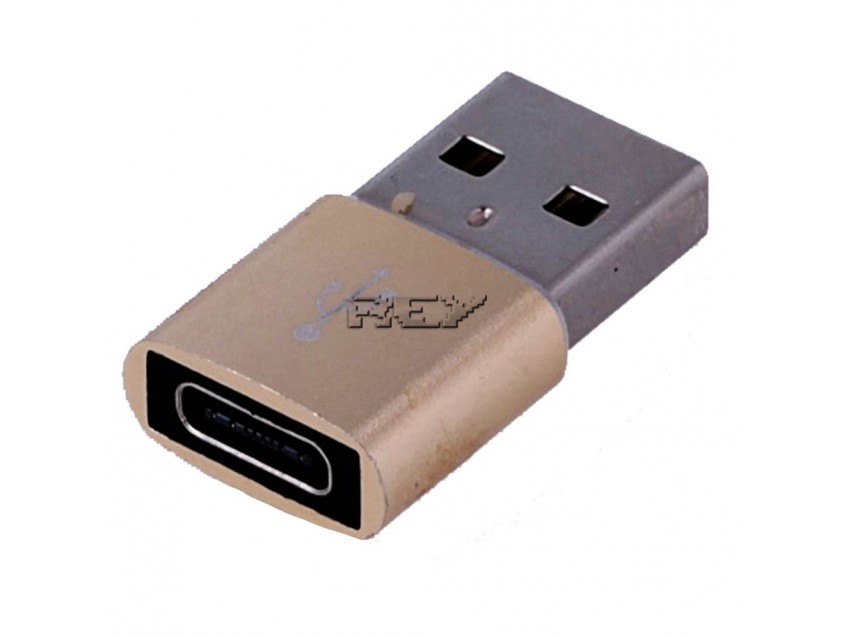 Adaptador Conversor USB TIPO C 3.1 Hembra a USB 2.0 Macho Dorado
