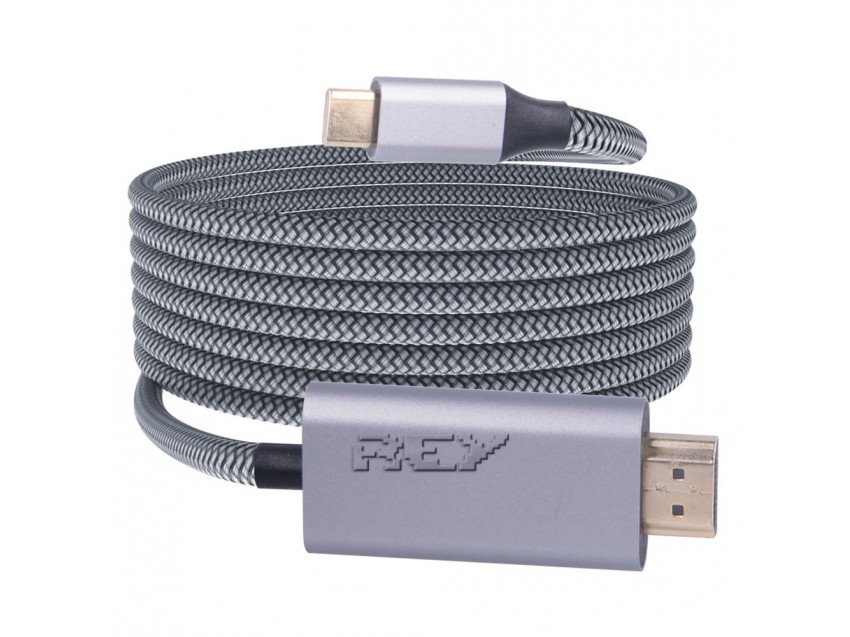 Cable Nylón Trenzado HDMI Macho a USB Tipo C 4K 3M