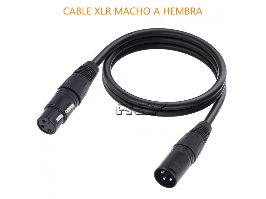 Cable XLR Macho a Hembra Compatible Micrófono, Mezclador, Al