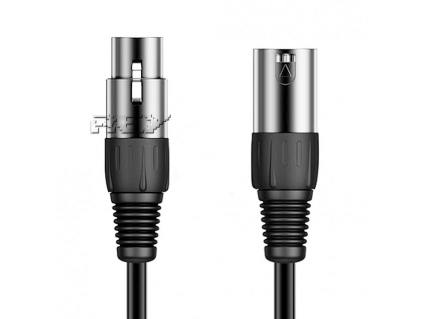 Cable XLR Macho a Hembra Compatible Micrófono, 1m