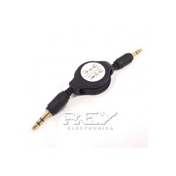 Cable Audio Mini Jack Mini Jack 3.5mm Retráctil Negro