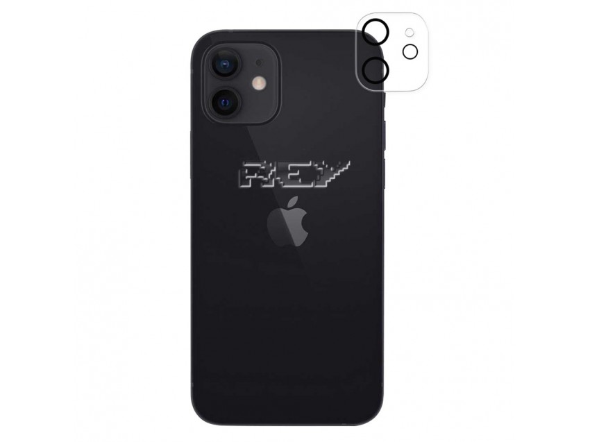 Protector Cámara IPHONE 12 6,1" Cristal Templado 3D Transparente - Negro