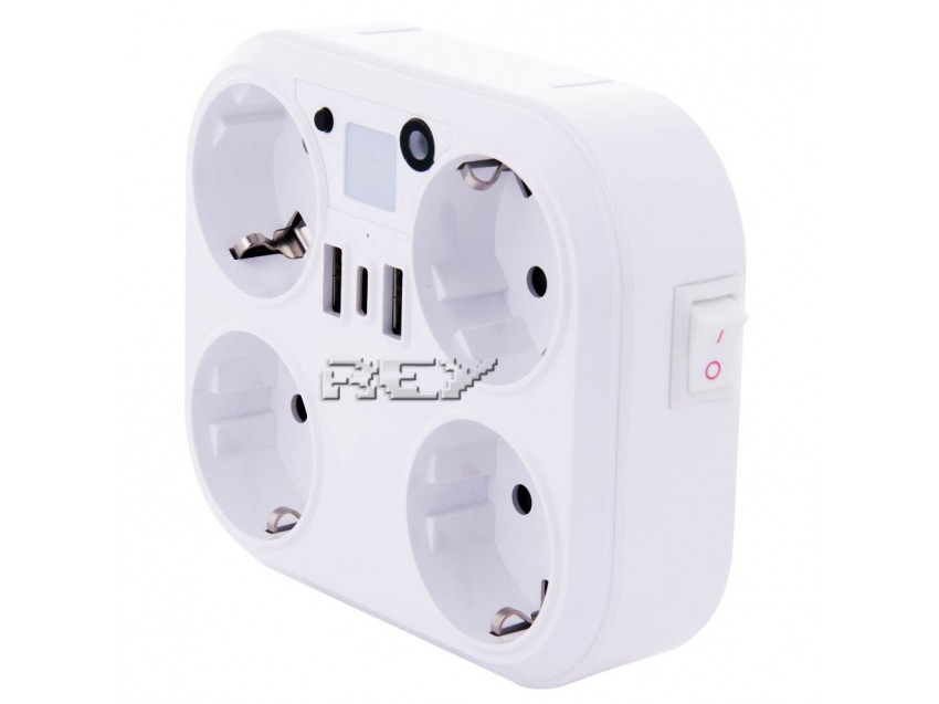 Enchufe Cargador Multipuerto HUB USB - Toma Corriente