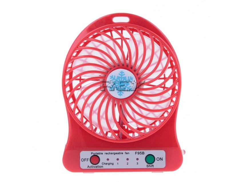 Mini Ventilador USB Portátil Recargable doble uso Rojo