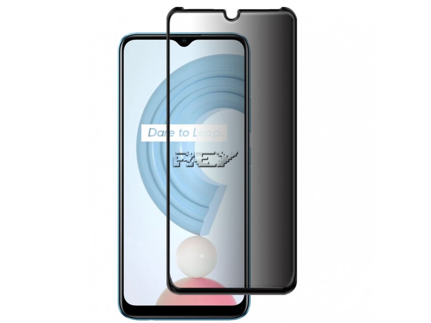 Protector Anti Espía Con Borde Negro OPPO REALME C21Y Cristal Templado