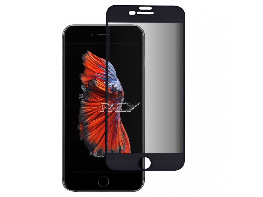 Protector Anti Espía Con Marco Negro IPHONE 6 PLUS Cristal Templado