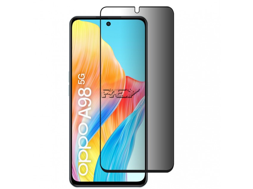 Protector Anti Espía Con Borde Negro OPPO A98 5G Cristal Templado