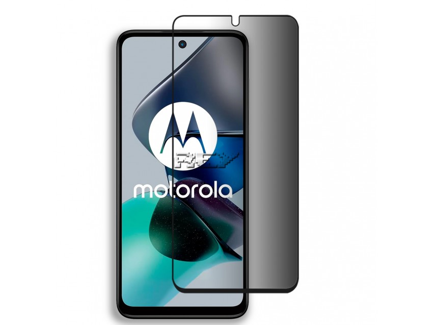 Protector Anti Espía Con Borde Negro MOTOROLA MOTO G23 Cristal Templado