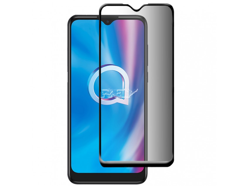 Protector Anti Espía Con Borde Negro ALCATEL 1S 2020 Cristal Templado