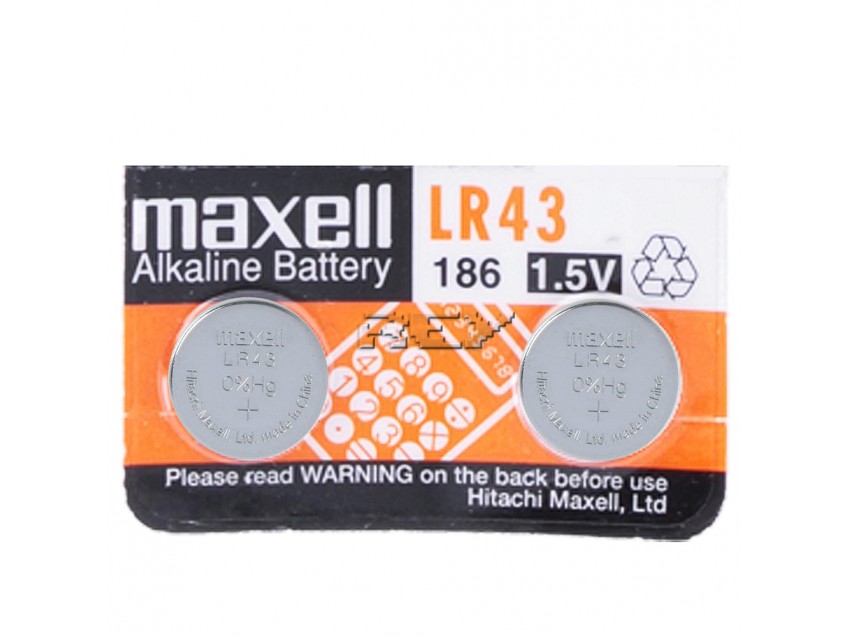 Pack 2 Pilas Botón / Moneda Original MAXELL LR43 1,55 V