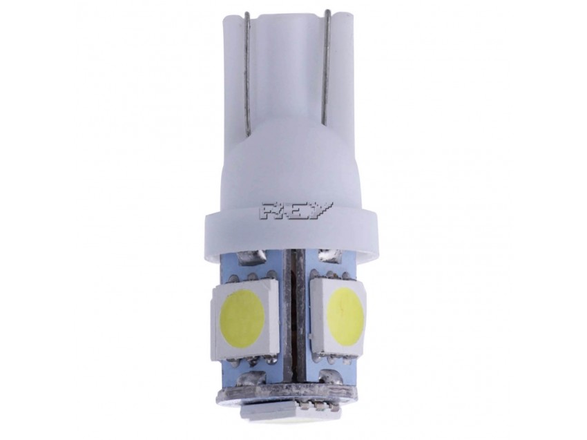 Pack 5 Bombillas Coche T10 5LED Blanco 5SMD Luz Interior Bajo Consumo