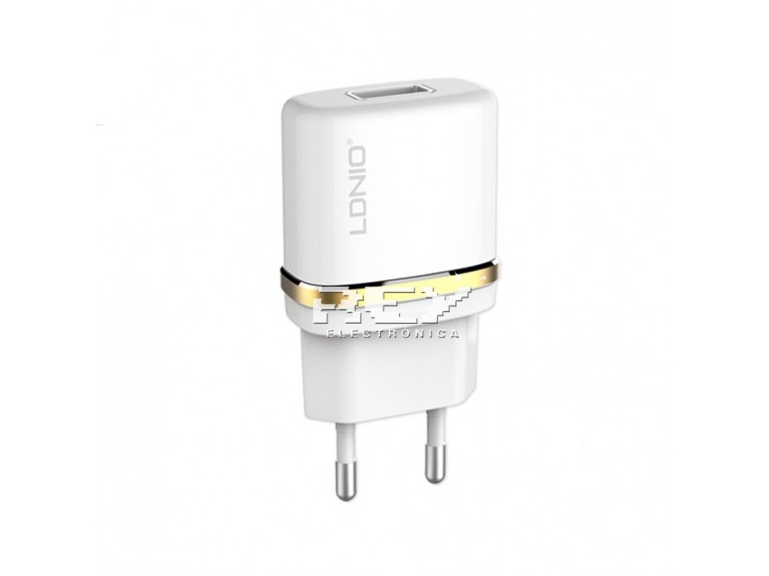 Cargador Pared Puerto USB hasta 1A., Adaptador Carga Europeo + Cable USB C
