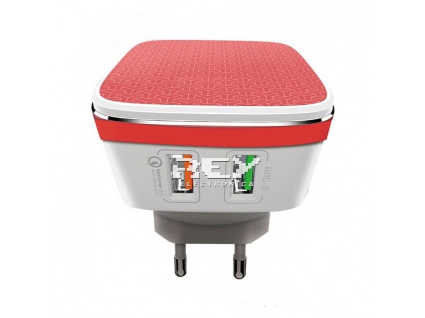 Cargador Pared Doble 2 puertos USB 2.0 Carga Rápida + Cable Lightning